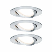 LED Einbauleuchte Nova Coin Basisset 3er Set rund 6W IP23 Alu gedreht schwenkbar 2700K 230V