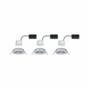 LED Einbauleuchte Nova Coin Basisset 3er Set rund 6W IP23 Chrom schwenkbar 2700K 230V