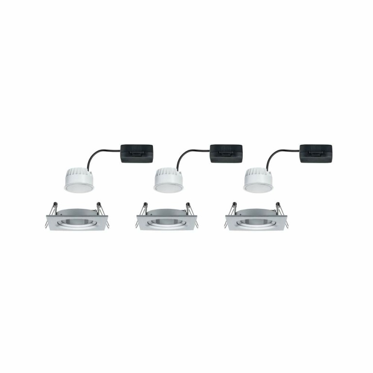 Paulmann Einbauleuchte LED Nova eckig 3x6,5W  Alu gedreht