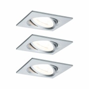 Einbauleuchte LED Nova eckig 3x6,5W  Alu gedreht