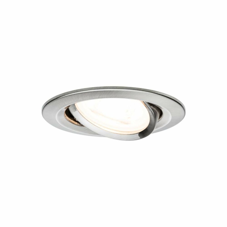 Paulmann Nova LED Einbauleuchte 3er Set rund 6.5W IP23 GU10 Eisen gebürstet schwenkbar dimmbar 3-step-dim 2700K 230V