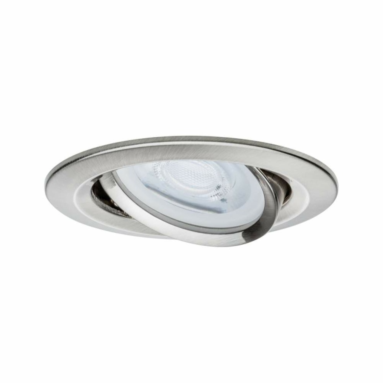 Paulmann Nova LED Einbauleuchte 3er Set rund 6.5W IP23 GU10 Eisen gebürstet schwenkbar dimmbar 3-step-dim 2700K 230V