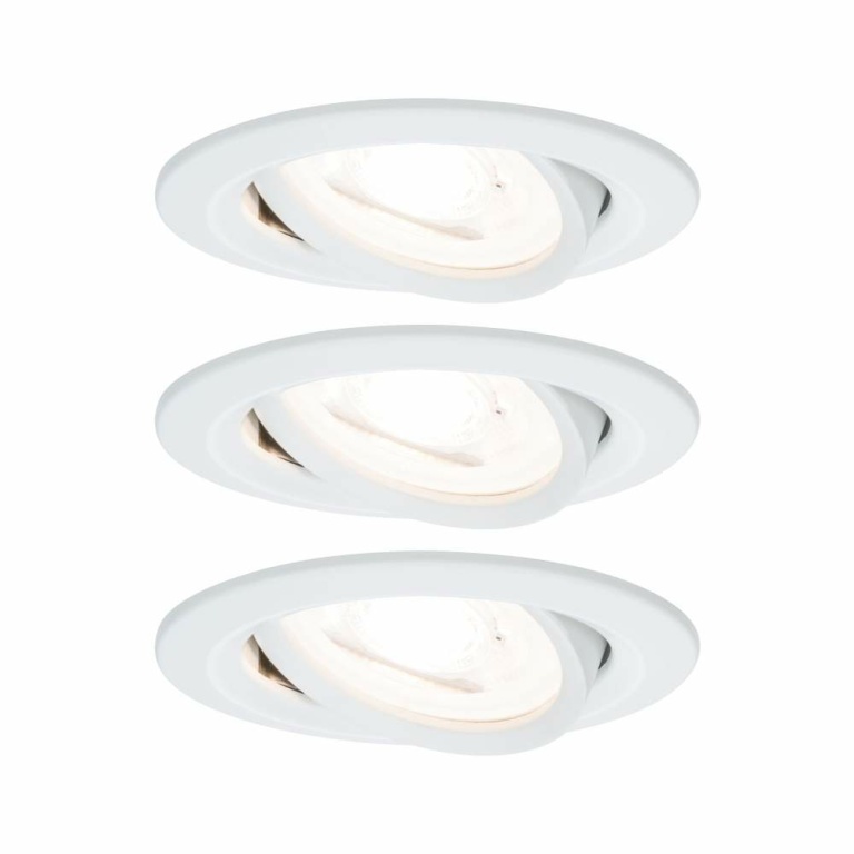 Paulmann LED Einbauleuchte Nova Basisset 3er Set rund 6.5W IP23 GU10 Weiß (matt) dimmbar 3-step-dim 2700K 230V