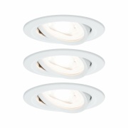 LED Einbauleuchte Nova Basisset 3er Set rund 6.5W IP23 GU10 Weiß (matt) dimmbar 3-step-dim 2700K 230V