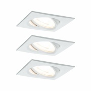 Einbauleuchte LED Nova eckig 3x6,5W GU10 Weiß matt