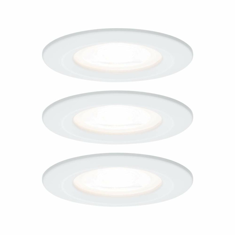 Paulmann 93478 Nova rund Weiß LED Set GU10 IP44 | Lampen1a 3er Bad-Einbauleuchte 6.5W