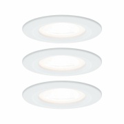 LED Bad-Einbauleuchte Nova 3er Set rund 6.5W IP44 GU10 Weiß (matt) dimmbar 3-step-dim 2700K 230V