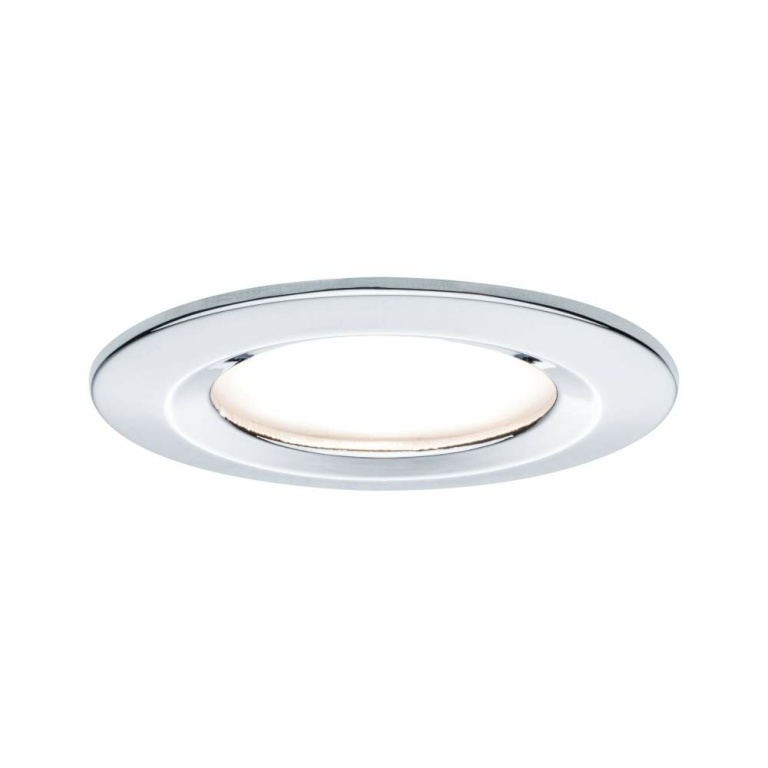 Paulmann LED Bad-Einbauleuchte Nova Basisset 3er Set rund 6.5W IP44 GU10 Chrom dimmbar 3-step-dim 2700K 230V