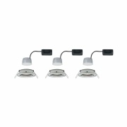 LED Einbauleuchte Nova Coin 3er Set rund 6W IP23 Eisen gebürstet schwenkbar dimmbar 3-step-dim 2700K 230V