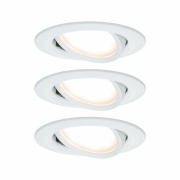 Paulmann LED Einbauleuchte Nova Coin 3er Set rund 6W IP23 Weiß (matt) schwenkbar dimmbar 3-step-dim 2700K 230V