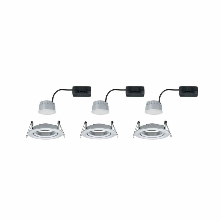 Paulmann LED Einbauleuchte Nova Coin Basisset 3er Set rund 6W IP23 Alu gedreht schwenkbar dimmbar 3-step-dim 2700K 230V