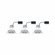 LED Einbauleuchte Nova Coin Basisset 3er Set rund 6W IP23 Chrom schwenkbar dimmbar 3-step-dim 2700K 230V