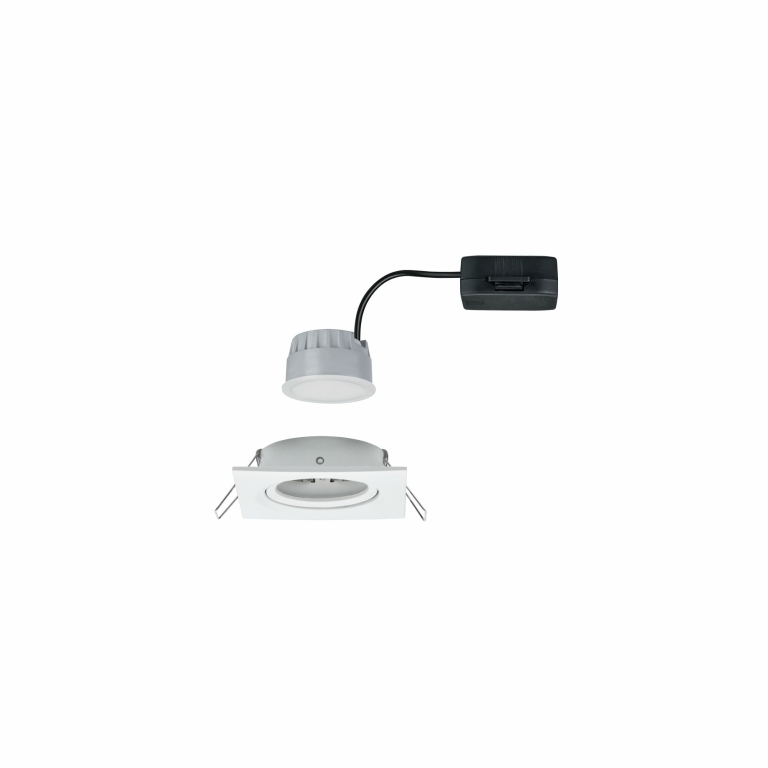 Paulmann LED Einbauleuchte Nova Coin Einzelleuchte eckig 6W IP23 Weiß (matt) schwenkbar dimmbar 3-step-dim 2700K 230V