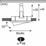 LED Einbauleuchte Nova Coin Einzelleuchte eckig 6W IP23 Weiß (matt) schwenkbar dimmbar 3-step-dim 2700K 230V