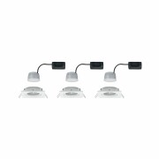 LED Einbauleuchte Nova Coin 3er Set eckig 6W IP23 Weiß (matt) schwenkbar dimmbar 3-step-dim 2700K 230V