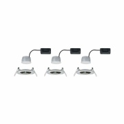 LED Bad-Einbauleuchte Nova Coin 3er Set rund 6W IP44 Eisen gebürstet dimmbar 3-step-dim 2700K 230V