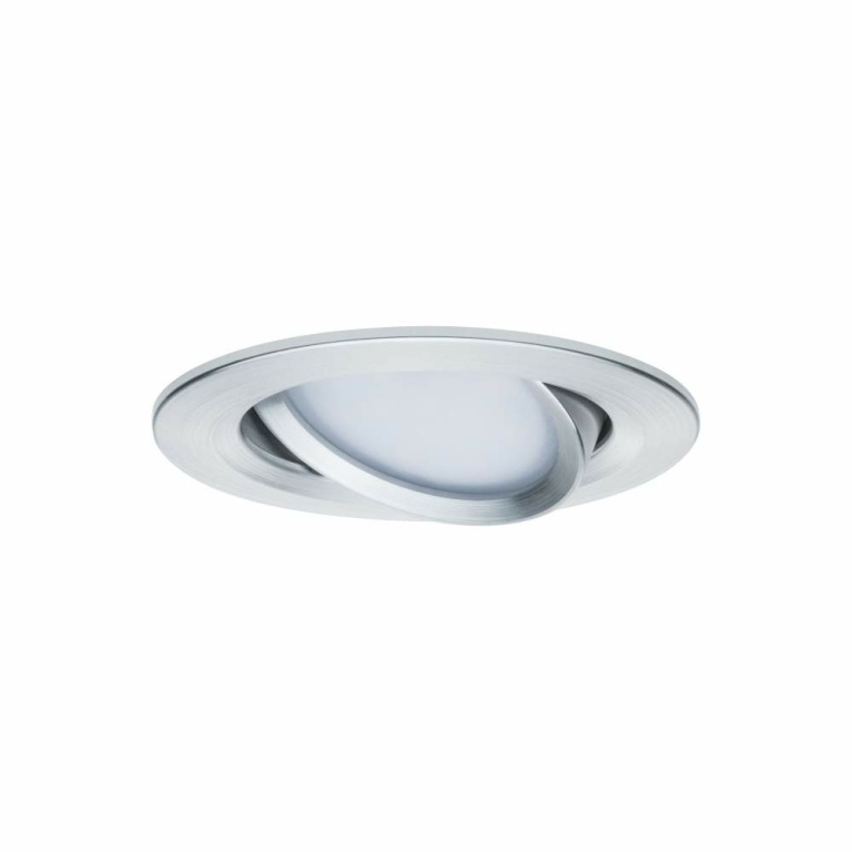 Paulmann LED Bad-Einbauleuchte Nova Coin Einzelleuchte rund 6W IP44 Alu gedreht dimmbar 3-step-dim 2700K 230V