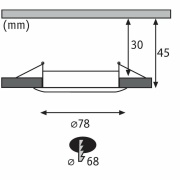 LED Bad-Einbauleuchte Nova Coin Einzelleuchte rund 6W IP44 Alu gedreht dimmbar 3-step-dim 2700K 230V