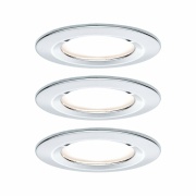 LED Bad-Einbauleuchte Nova Coin Basisset 3er Set rund 6W IP44 Chrom dimmbar 3-step-dim 2700K 230V