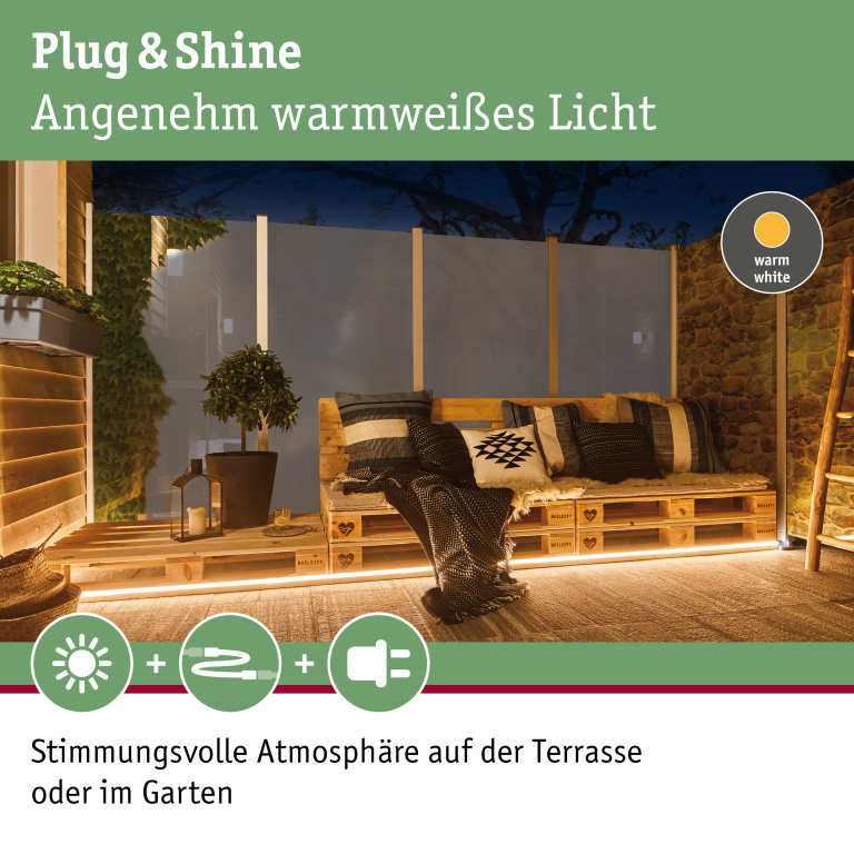 Paulmann Plug & Shine Neon LED Stripe 5m IP67 3000K 31W