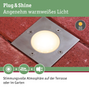 Plug & Shine LED Bodeneinbauleuchte Floor eckig IP65 3000K 3,8W Edelstahl Einzelspot