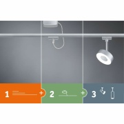 URail LED Schienenspot Safira aus Acryl 5,2W 350lm 2700K dimmbar chrom matt satin (LED fest verbaut)