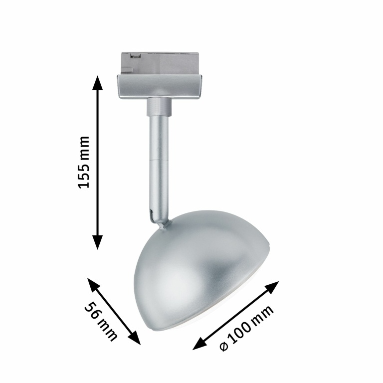 Paulmann URail LED Spot Hemi 4,9W 425lm 3000K chrom matt 230V (LED fest verbaut)