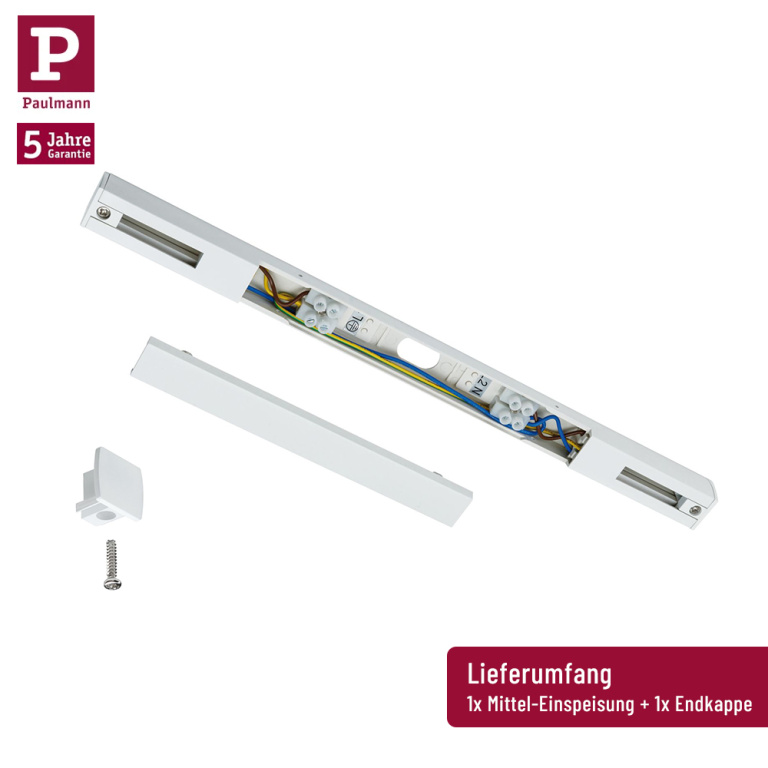 Paulmann URail Mittel-Einspeisung Weiß 3/4/5-adrig max. 1000W