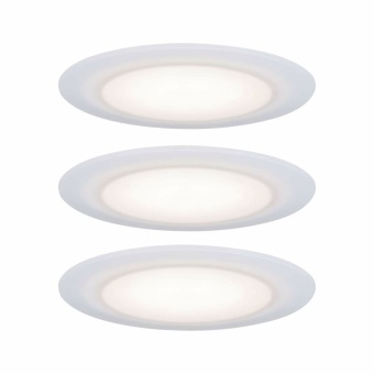 Paulmann Premium LED Einbauleuchte Suon 3er-Set rund IP44 dimmbar Satin/Weiß 5W 450lm 230V