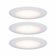 Paulmann Premium LED Einbauleuchte Suon 3er-Set rund IP44 dimmbar Satin/Weiß 5W 450lm 230V