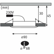 Premium LED Einbauleuchte Suon 3er-Set rund IP44 dimmbar Satin/Weiß 5W 450lm 230V