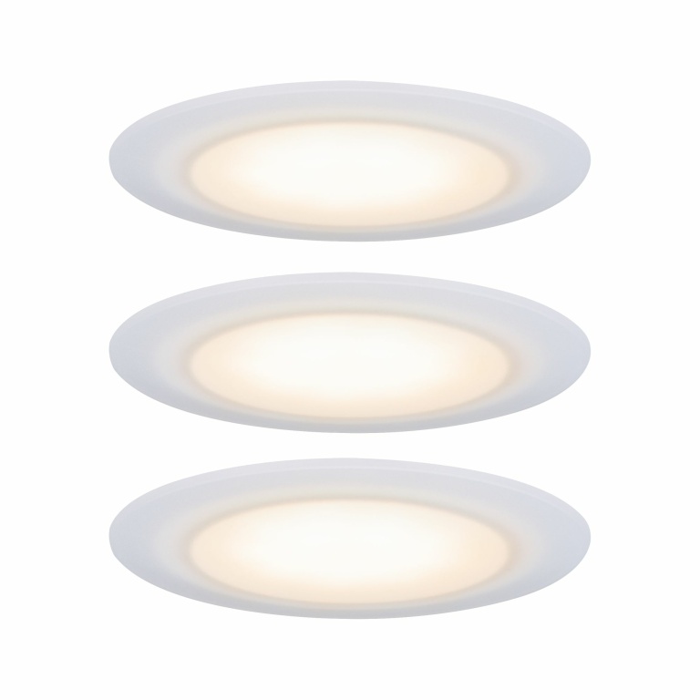 Paulmann Premium LED Einbauleuchte Suon 3er-Set rund IP44 Dim-to-Warm Satin/Weiß 5W 450lm 230V