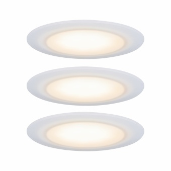 Paulmann Premium LED Einbauleuchte Suon 3er-Set rund IP44 Dim-to-Warm Satin/Weiß 5W 450lm 230V