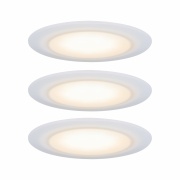 Premium LED Einbauleuchte Suon 3er-Set rund IP44 Dim-to-Warm Satin/Weiß 5W 450lm 230V