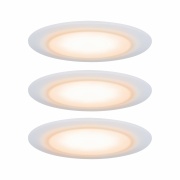 Premium LED Einbauleuchte Suon 3er-Set rund IP44 Dim-to-Warm Satin/Weiß 5W 450lm 230V