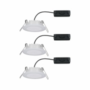 Premium LED Einbauleuchte Suon 3er-Set rund IP44 Dim-to-Warm Satin/Weiß 5W 450lm 230V