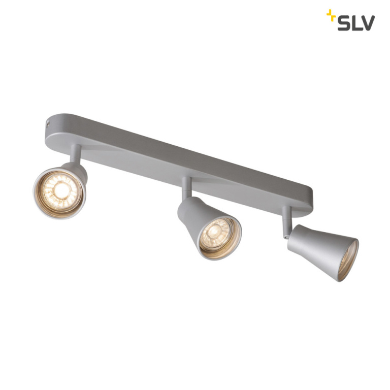 SLV AVO CW Triple, Indoor Wand- und Deckenaufbauleuchte, QPAR51, silber, max. 50W