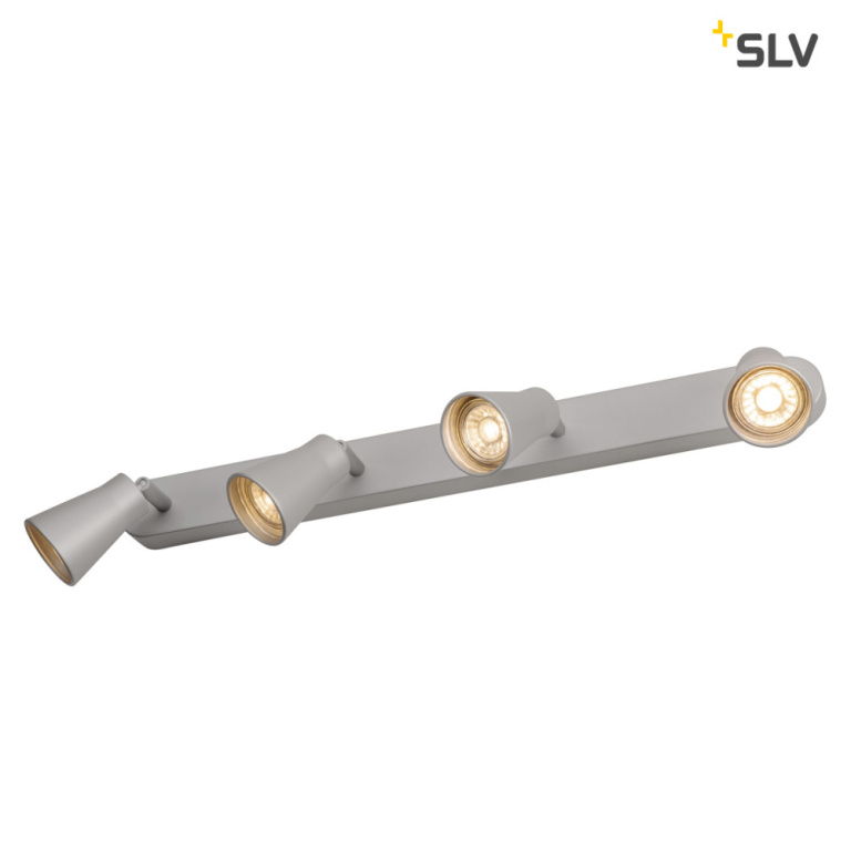 SLV AVO CW Quad, Indoor Wand- und Deckenaufbauleuchte, QPAR51, silber, max. 50W