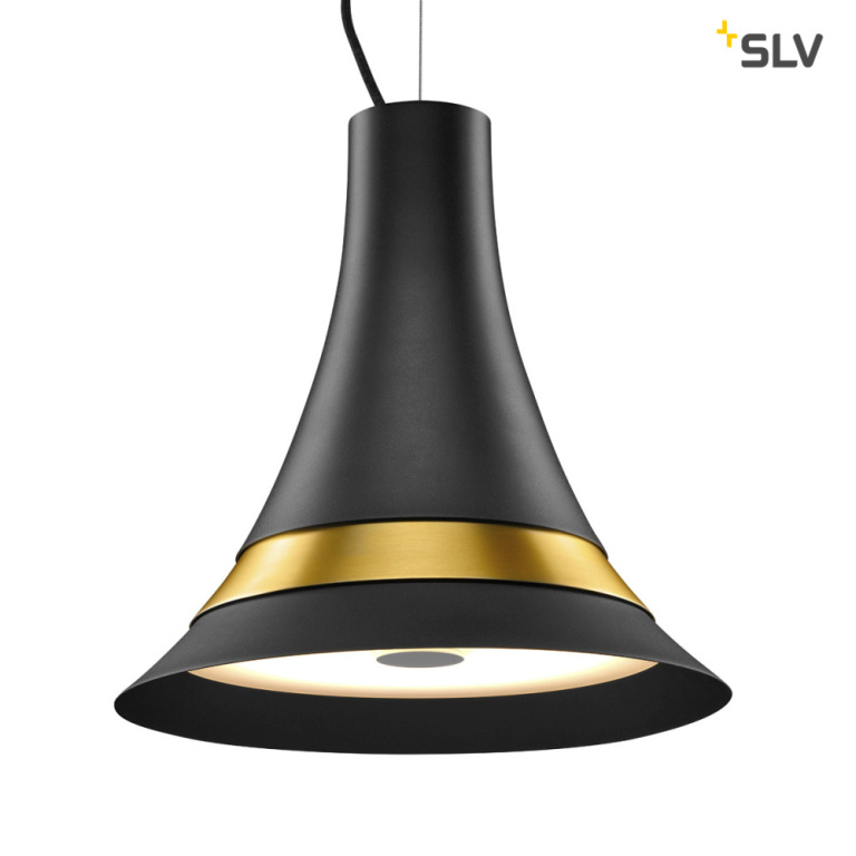 SLV BATO 35 PD, LED Indoor Pendelleuchte, schwarz/messing, LED, 2700K