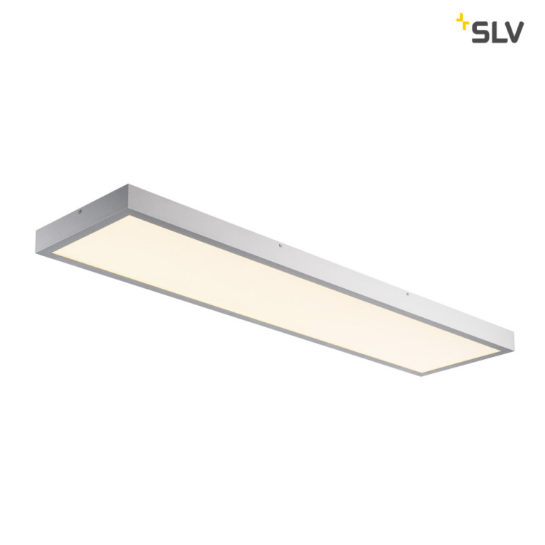 SLV PANEL 1200x300mm LED Indoor Deckenaufbauleuchte, 3000K, silbergrau