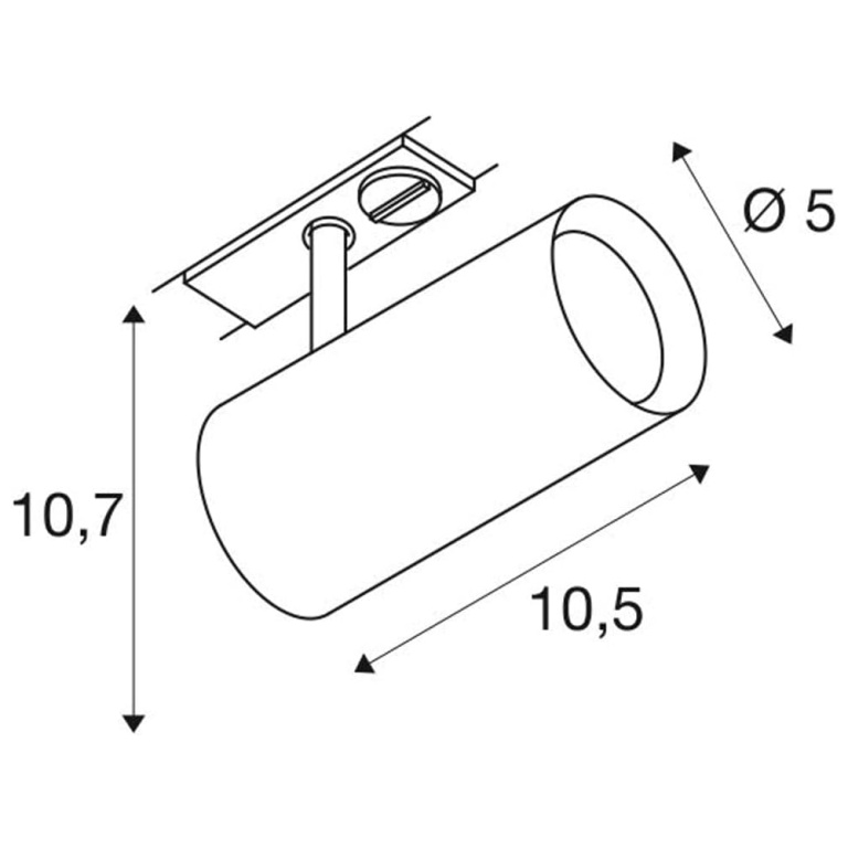 SLV 1-Phasen NOBLO SPOT in weiß mit LED-Modul 2700K 620lm inkl. 1Phasen-Adapter