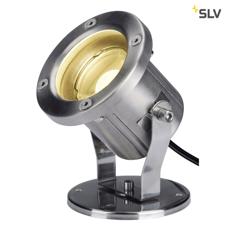 SLV NAUTILUS SPIKE, LED Outdoor Erdspießleuchte, Edelstahl 316, IP55, 3000K