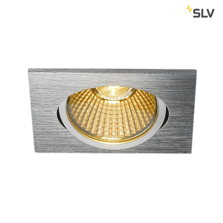 SLV NEW TRIA eckig, LED Indoor Deckeneinbauleuchte, alu gebürstet, 1800-3000K 7,2W