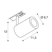 1-Phasen Schienenstrahler ENOLA B TRACK SPOT Silbergrau GU10 QPAR51 max. 50W