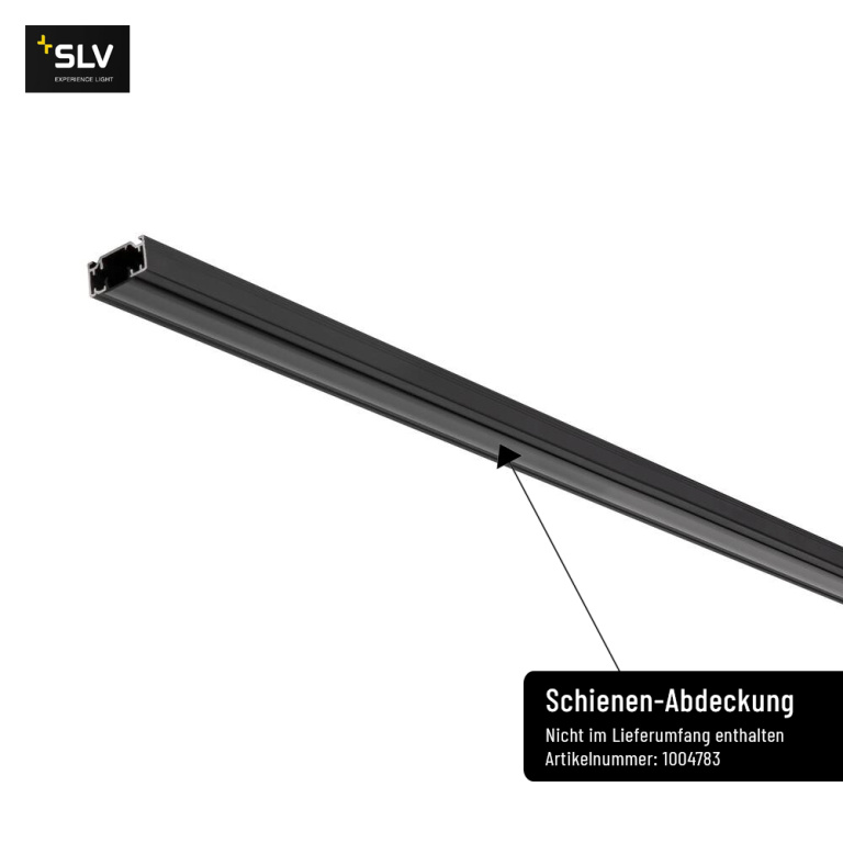 SLV 1-Phasen Hochvolt-Stromschiene 3m schwarz 230V Aufbauschiene