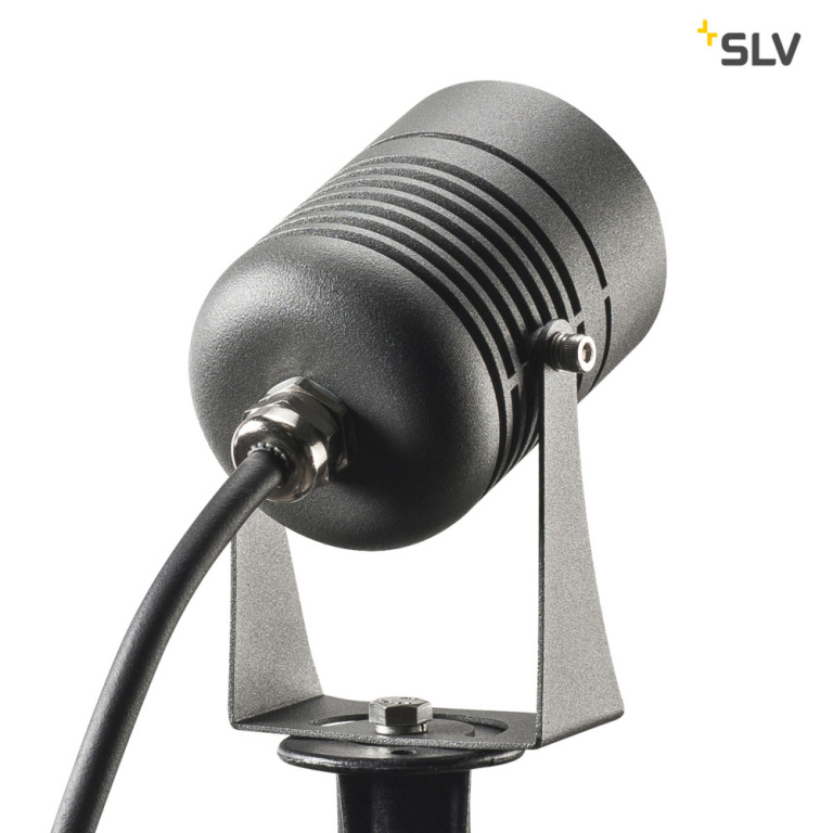 SLV LED SPIKE, LED Outdoor Erdspießleuchte, anthrazit, IP55, 3000K, 40°