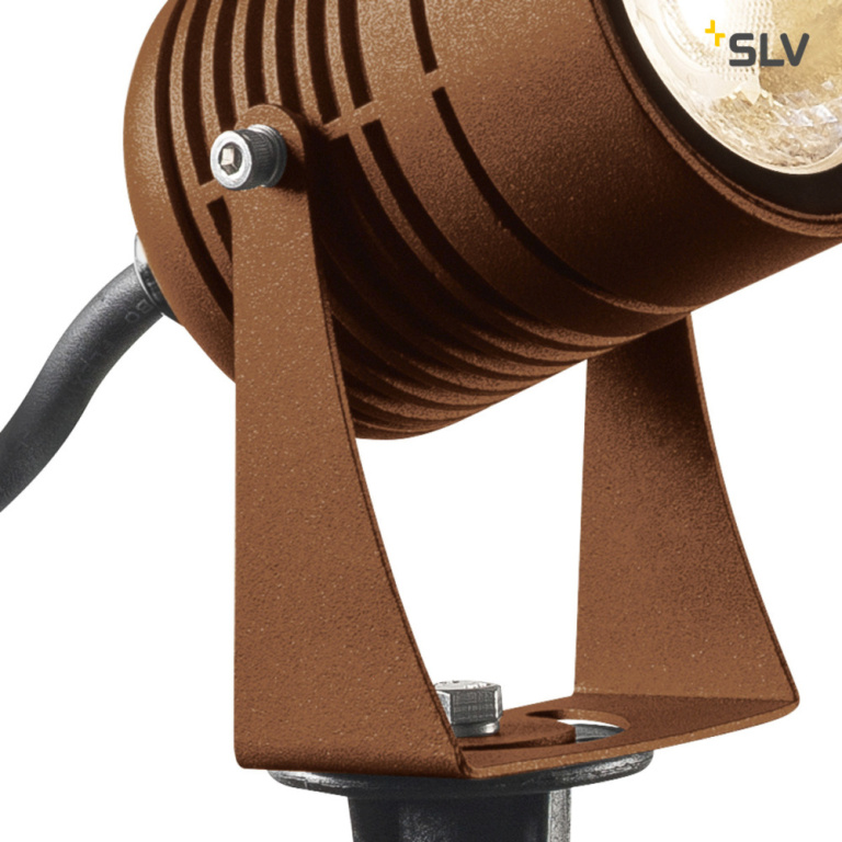 SLV LED SPIKE, LED Outdoor Erdspießleuchte, rost farbend, IP55, 3000K, 40°