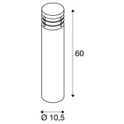 VAP SLIM 60 Außen Stehleuchte rund Edelstahl 304 E27 IP44 Höhe 60cm