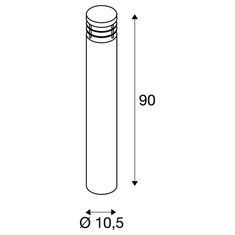 SLV VAP SLIM 90 Außen Stehleuchte rund Edelstahl 304 E27 IP44 Höhe 90cm