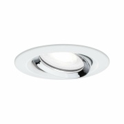 LED Einbauleuchte Nova Plus schwenkbar IP65 rund 93mm GU10 6W 470lm 230V dimmbar 4000K Weiß matt/Chrom